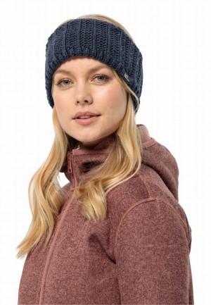 Bandeau Jack Wolfskin Highloft Knit Femme Bleu Marine | 91861973
