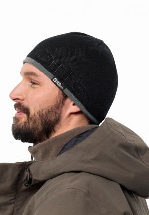 Bonnet Jack Wolfskin Brand Homme Noir | 14020704