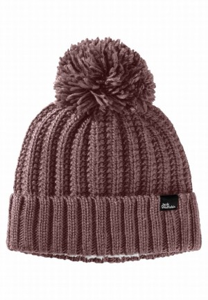 Bonnet Jack Wolfskin Highloft Knit Femme Rouge | 88003860