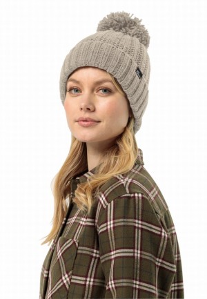 Bonnet Jack Wolfskin Highloft Knit Femme Grise | 51107753