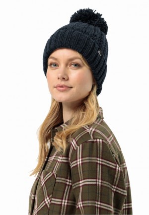 Bonnet Jack Wolfskin Highloft Knit W Homme Bleu Marine | 42624032