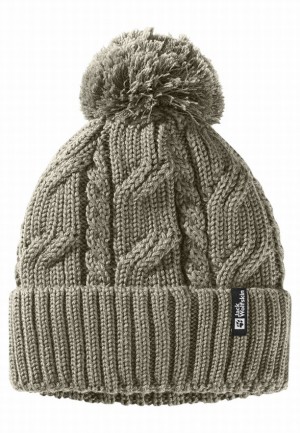 Bonnet Jack Wolfskin Pompom Femme Grise | 31536342