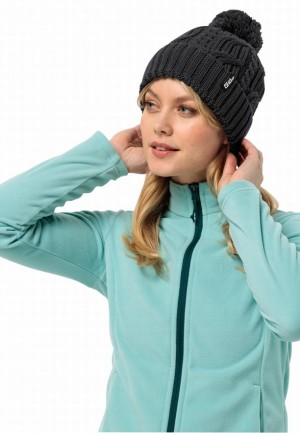 Bonnet Jack Wolfskin Pompom Femme Noir | 13880701