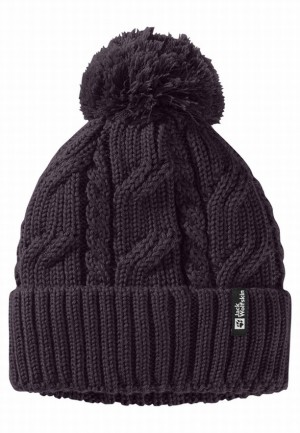 Bonnet Jack Wolfskin Pompom Femme Violette | 26035487