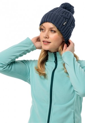 Bonnet Jack Wolfskin Pompom Homme Bleu Marine | 44356011
