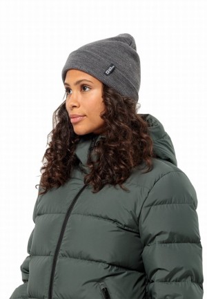 Bonnet Jack Wolfskin Rib Femme Grise | 84035596