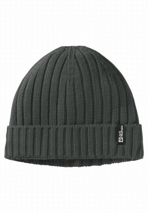 Bonnet Jack Wolfskin Rib Knit Femme Grise | 65607432