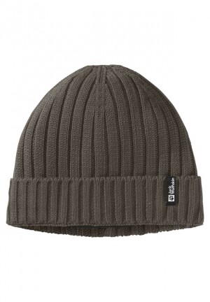 Bonnet Jack Wolfskin Rib Knit Homme Cafe | 55595074