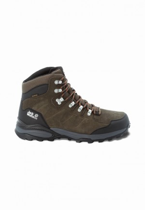 Chaussure de Randonnée Jack Wolfskin Refugio Texapore Mid Homme Kaki | 46799310