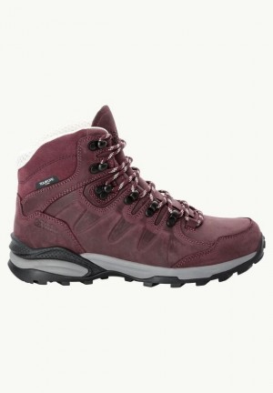 Chaussure de Randonnée Jack Wolfskin Refugio Prime Texapore Mid Femme Bordeaux | 95353413