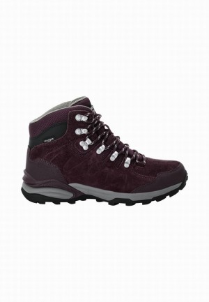 Chaussure de Randonnée Jack Wolfskin Refugio Texapore Mid Femme Bordeaux | 88547514
