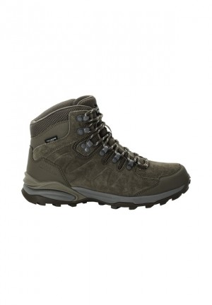 Chaussure de Randonnée Jack Wolfskin Refugio Texapore Mid Femme Vert Olive | 60398716