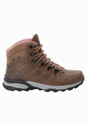 Chaussure de Randonnée Jack Wolfskin Refugio Prime Texapore Mid Femme Marron | 36587566