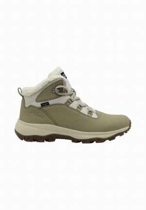 Chaussures D'hiver Jack Wolfskin Everquest Texapore Mid Femme Vert Olive | 17779718