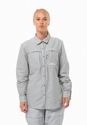 Chemises Jack Wolfskin Barrier Ls Femme Grise | 63700093