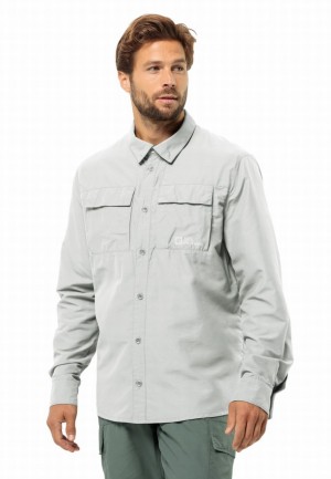 Chemises Jack Wolfskin Barrier Ls Homme Grise | 33776681
