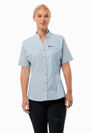 Chemises Jack Wolfskin Norbo S/s Femme Bleu | 47402336