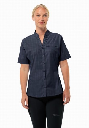 Chemises Jack Wolfskin Norbo S/s Femme Bleu Marine | 60019895