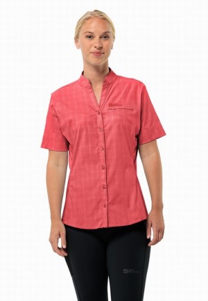 Chemises Jack Wolfskin Norbo S/s Femme Rouge | 75557570