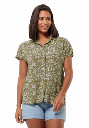 Chemises Jack Wolfskin Sommerwiese Femme Vert Olive | 39969087