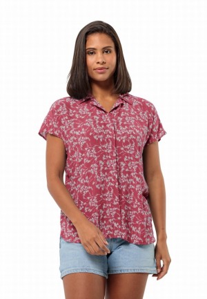 Chemises Jack Wolfskin Sommerwiese Femme Rouge | 70592506
