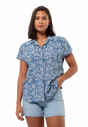 Chemises Jack Wolfskin Sommerwiese Femme Bleu | 74952330