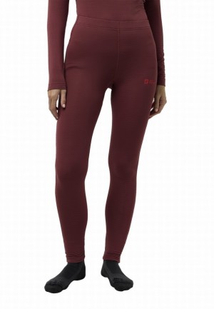 Collant Jack Wolfskin Infinite Warm Femme Rouge | 73748751