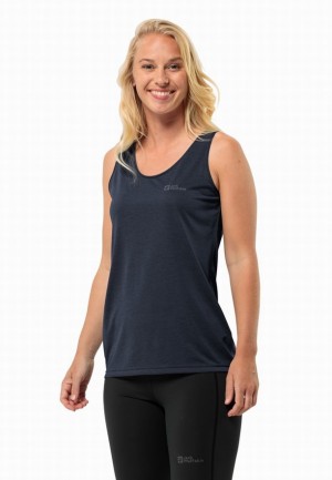 Debardeur Jack Wolfskin Crosstrail Femme Bleu Marine | 42047323