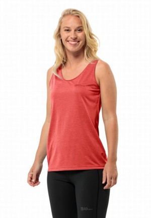 Debardeur Jack Wolfskin Crosstrail Femme Rouge | 15470295
