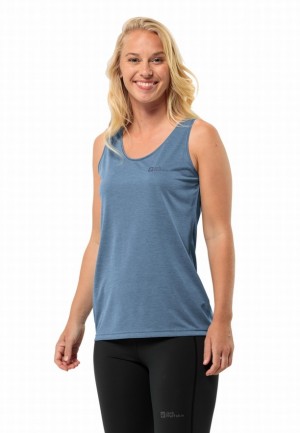 Debardeur Jack Wolfskin Crosstrail Femme Bleu | 51092872