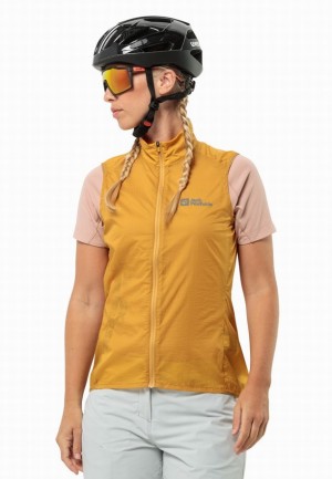 Gilet Jack Wolfskin Gravex Wind Femme Jaune | 33863127