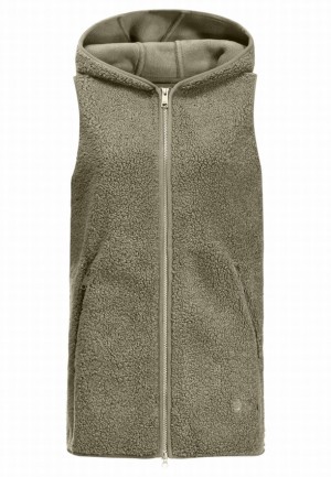 Gilet Jack Wolfskin High Curl Long Femme Vert Olive | 86553645
