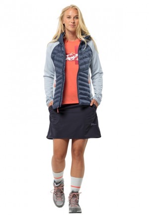 Jupe Courte Jack Wolfskin Hiking Alpine Femme Bleu Marine | 49969997