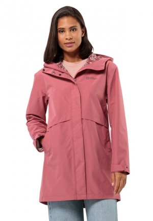 Manteaux De Pluie Jack Wolfskin Cape West Femme Rose | 34927334