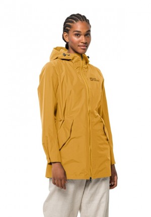 Manteaux De Pluie Jack Wolfskin Dakar Femme Jaune | 43092887