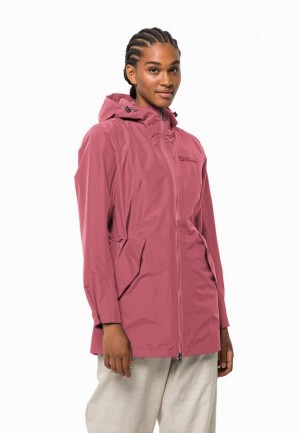 Manteaux De Pluie Jack Wolfskin Dakar Femme Rose | 53835189
