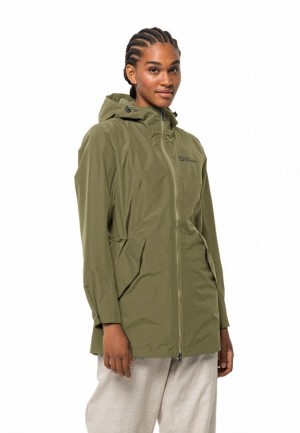 Manteaux De Pluie Jack Wolfskin Dakar Femme Vert Olive | 67338699