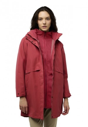 Manteaux Jack Wolfskin Baylight 3in1 Femme Rouge | 41534510