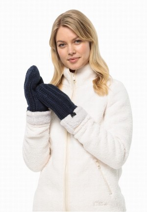 Mitaine Jack Wolfskin Highloft Knit Femme Bleu Marine | 25758645