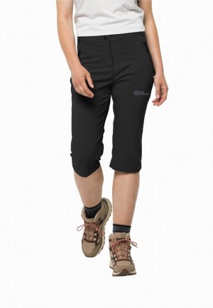 Pantalon Jack Wolfskin Activate Light 3/4 Femme Noir | 45707483