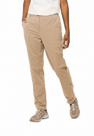 Pantalon Jack Wolfskin Desert Roll Up Femme Kaki | 59201764