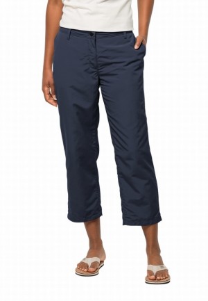 Pantalon Jack Wolfskin Kalahari 7/8 Femme Bleu Marine | 56063579