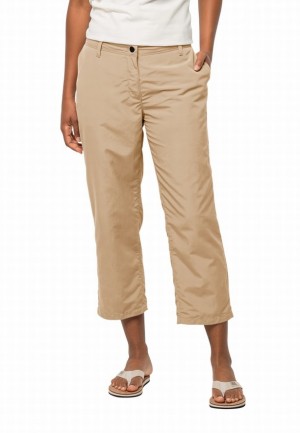 Pantalon Jack Wolfskin Kalahari 7/8 Femme Kaki | 97756230