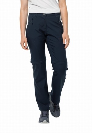 Pantalons De Randonnée Jack Wolfskin Active Track Zip Off Femme Bleu Marine | 82882491