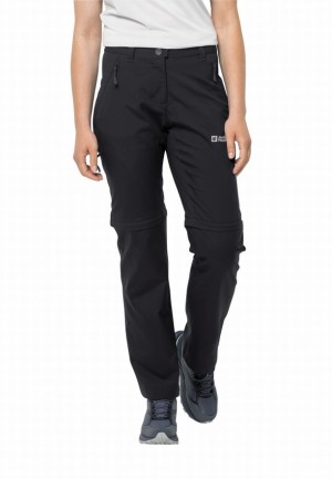 Pantalons De Randonnée Jack Wolfskin Active Track Zip Off Femme Noir | 35278908