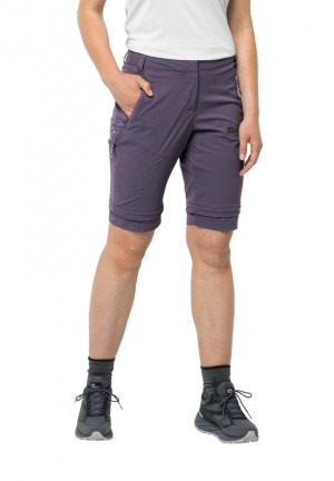 Pantalons De Randonnée Jack Wolfskin Glastal Zip Away Femme Violette | 37005562