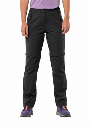 Pantalons De Randonnée Jack Wolfskin Glastal Zip Off Femme Noir | 22561809
