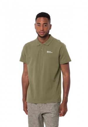 Polos Jack Wolfskin Essential Homme Vert Olive | 29436916