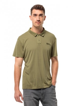 Polos Jack Wolfskin Pikeh Homme Vert Olive | 58639817