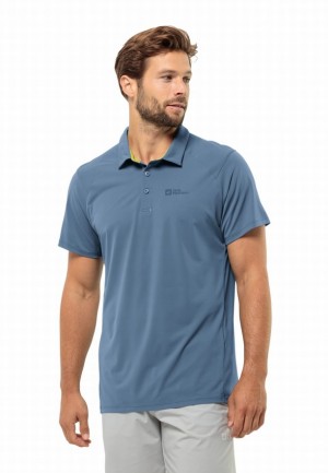Polos Jack Wolfskin Prelight Trail Homme Bleu | 53205944